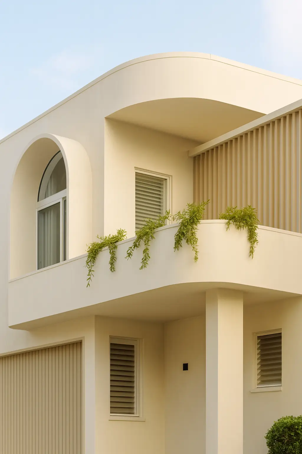 Modern home with curved exterior wall design using smooth cladding – giantA Pty Ltd